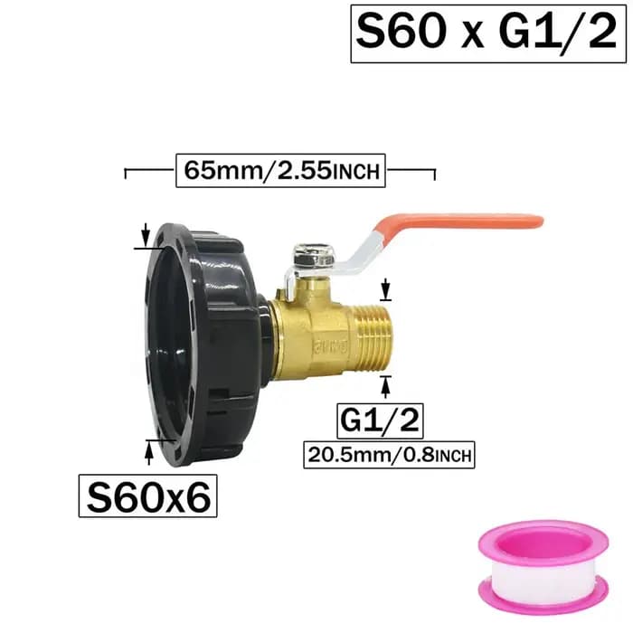 Connecteur à filetage mâle S60 à 1/2 3/4 1 pouce