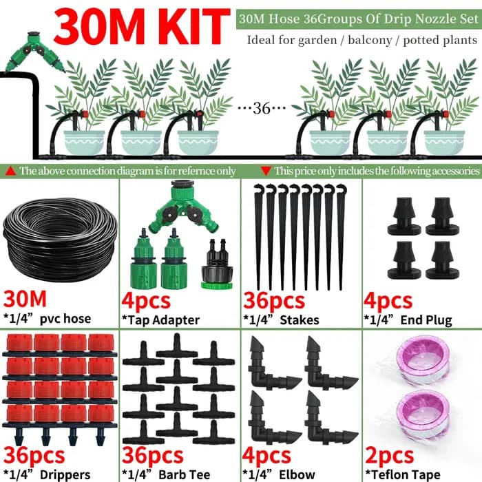 Kit d'irrigation goutte à goutte automatique pour jardin