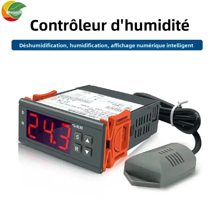 Contrôleur d'humidité numérique ZFX-13001, contrôle automatique de l'humidité, capteur d'humidité intelligent haute précision