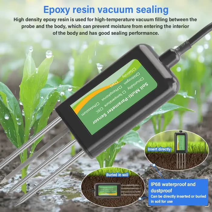 Capteur de sol YAGO 8 en 1 pour l'agriculture pH EC testeur d'humidité NPK Android/HarmonyOS USB compteur de sol