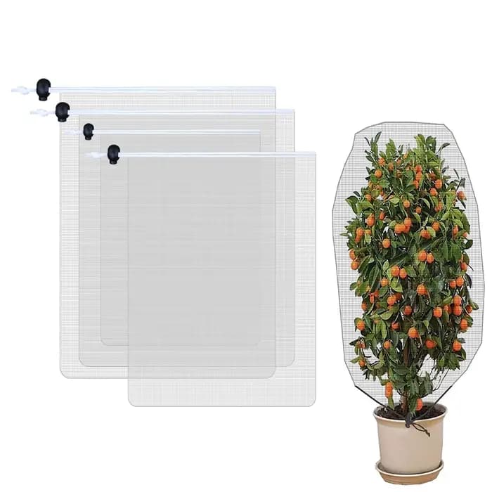 Housse de protection en maille pour plantes, 1 pièce, cordon respirant avec fermeture éclair, filet
