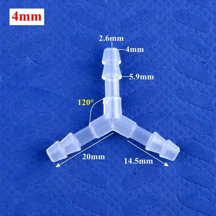 5 à 200 pièces, plastique de qualité alimentaire, 4 à 16 mm, ∠120 ° Connecteur en T de type Y pour