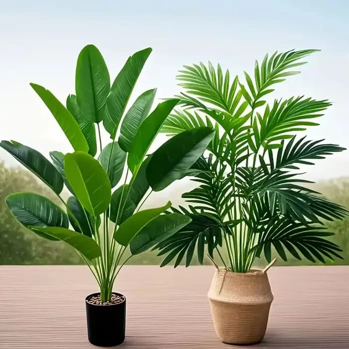 2 pièces 82cm grande échelle Simulation palmier artificiel et feuilles de bananier plantes en pot