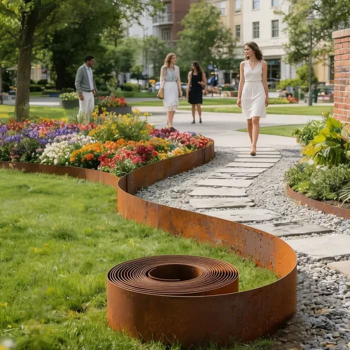 Bordure de jardin en acier résistant aux intempéries