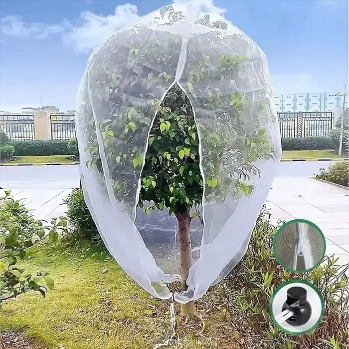 Filet de jardin Extra-épais avec cordon de serrage et fermeture éclair, Protection contre les insect