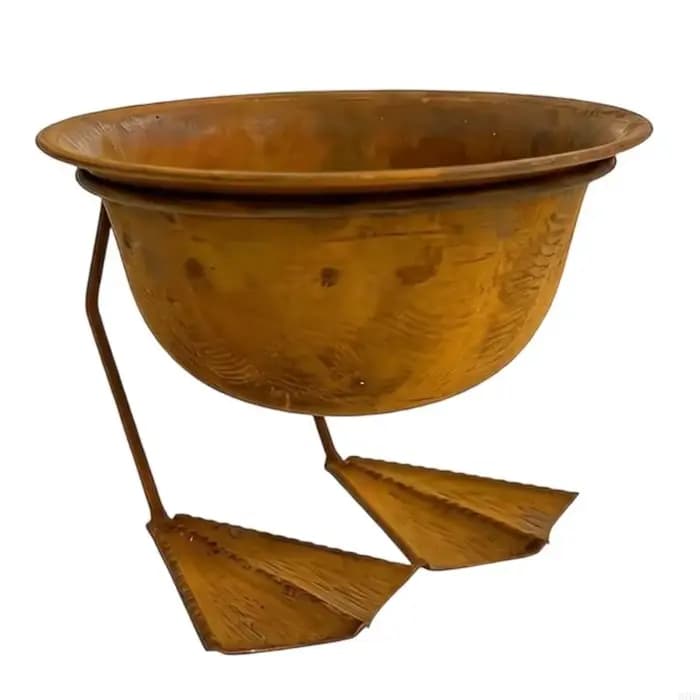 Pot fleur en métal pied d'animal, Pot bol en fer pour étagère, Table, Console, entrée petite exposition fleurs à
