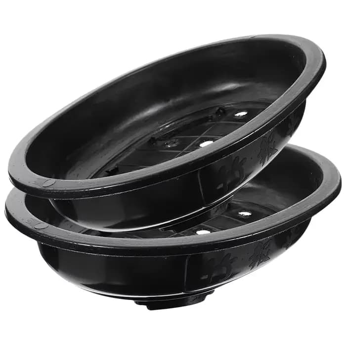 Lot de 2 grands pots ovales pour fleurs et bonsaïs