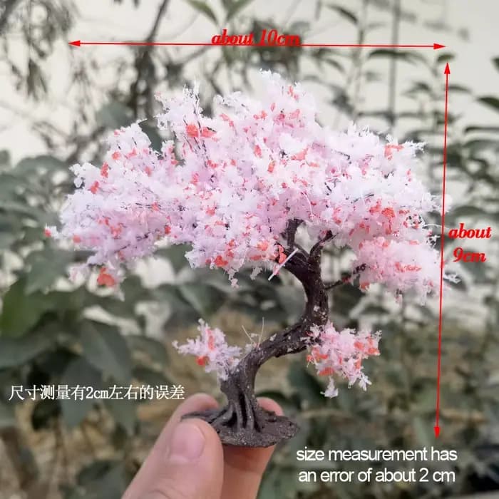 Modèle d'arbre de cerisier en fleurs rose 10/15cm, forme pliable, matériau DIY fait main pour maquet