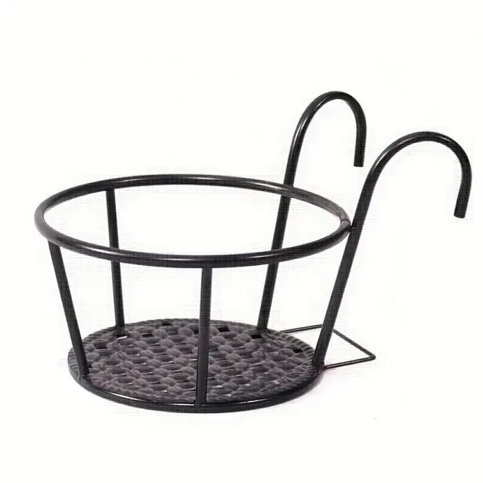 Support de pot de fleurs suspendu en métal avec crochets