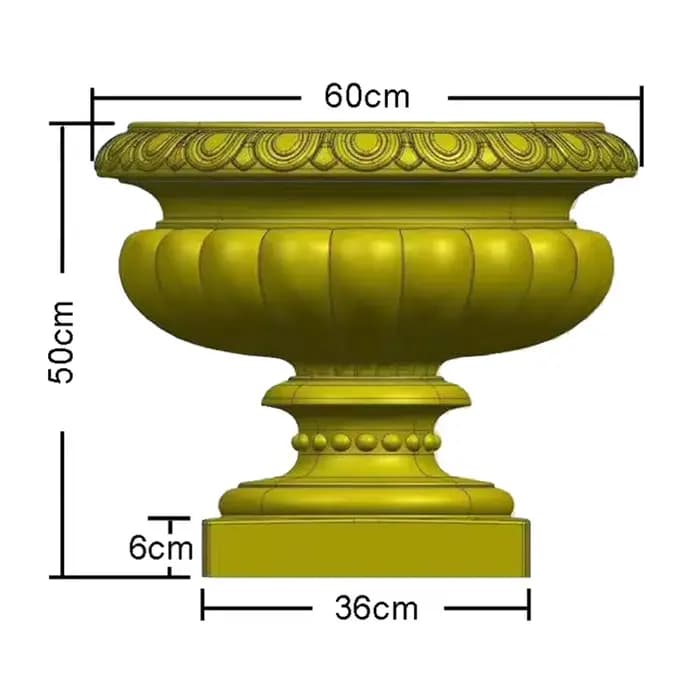 Pot de fleur décoratif en plastique PP, jardinière en béton, moule de pot de fleurs, grand jardin, 6