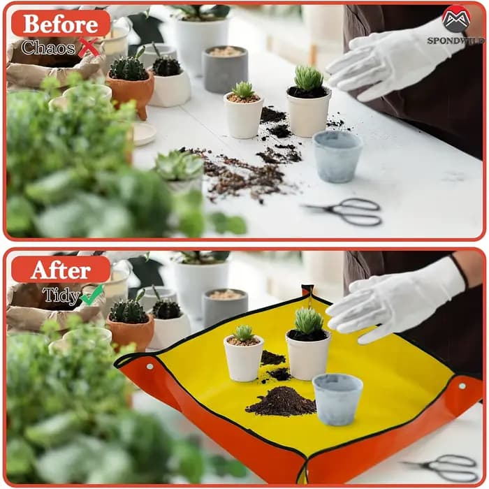 Ensemble de tapis de plantation pliables et imperméables, tapis de rempotage réutilisable pour pots