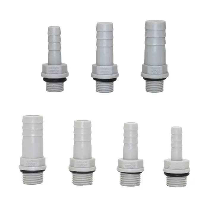 1/8 "1/4" 3/8 "1/2" filetage mâle à 6/8/10/12mm tuyau barbelé connecteur droit en plastique Aquarium