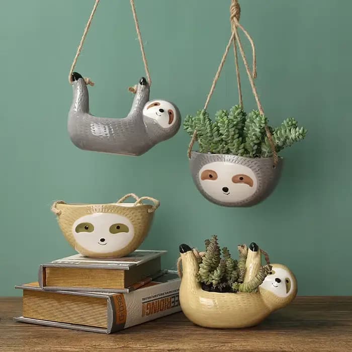 Pots de plantes suspendus en céramique, 1 pièce, Scindapsus Chlorophytum, panier de fleurs suspendu,