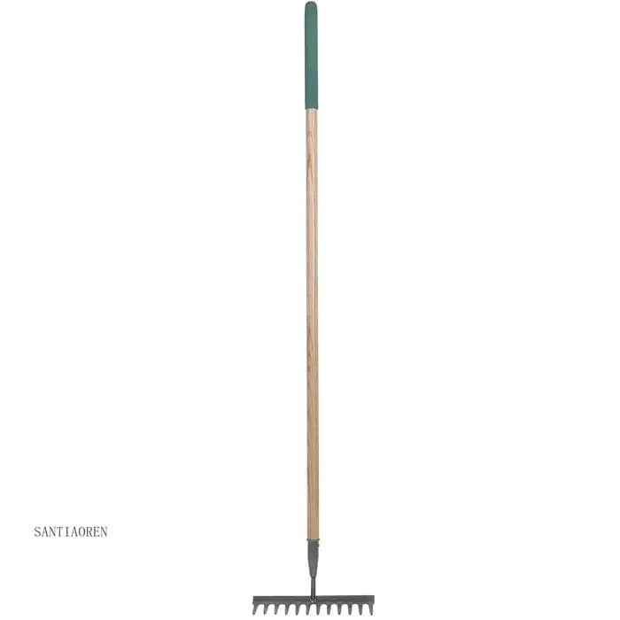202512 dents jardinage truelle fourchette pelouse outils à main manche en bois râteau de jardin