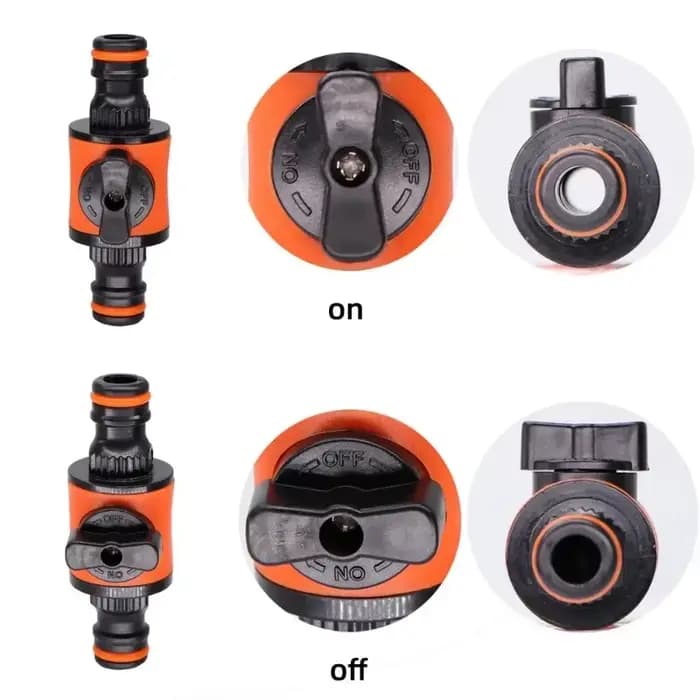Raccord de Valve d'arrêt pour tuyau d'arrosage égal de 16MM, adaptateur de robinet de tube en plasti