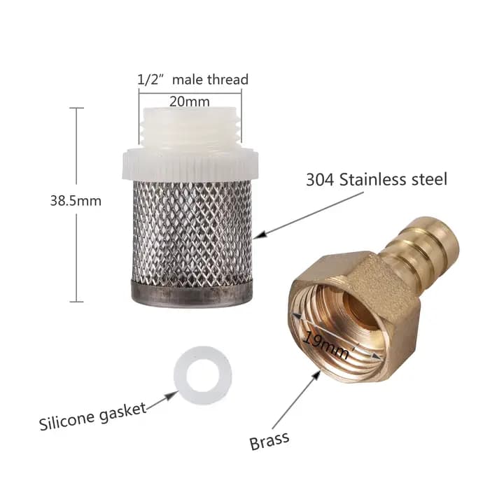 Filtre à maille en acier inoxydable, tuyau de protection de pompe d'irrigation de jardin, livres d'e