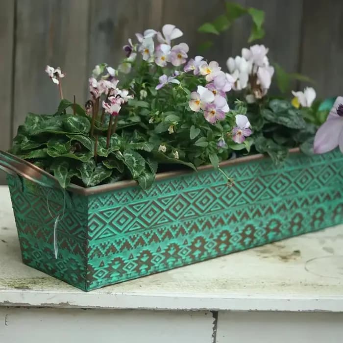 Pot de Fleur Rectangulaire à Double Foy en Fer D.lique