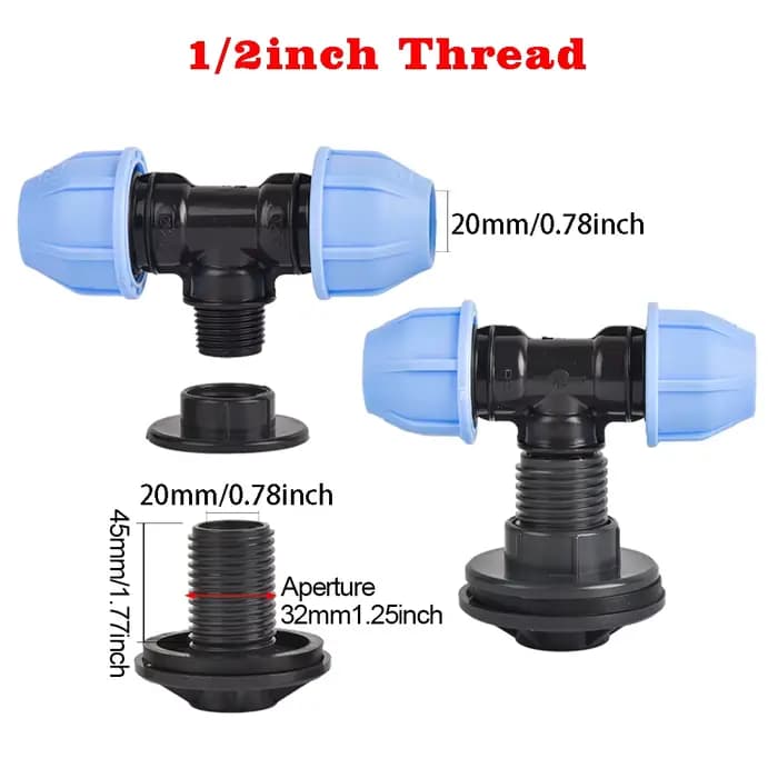 Adaptateur de connecteur de Tube PE, raccord de baril de pluie, diamètre extérieur 20/25/32mm, pour