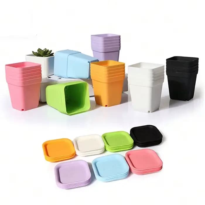 Mini Pot carré de jardinage, 10 pièces, Pot de fleur de sept couleurs, Pot Succulent, petit Pot carr