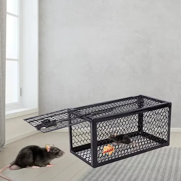 Piège à souris autobloquant, filet en fer ferme et sûr, collecteur de souris domestique en métal réu