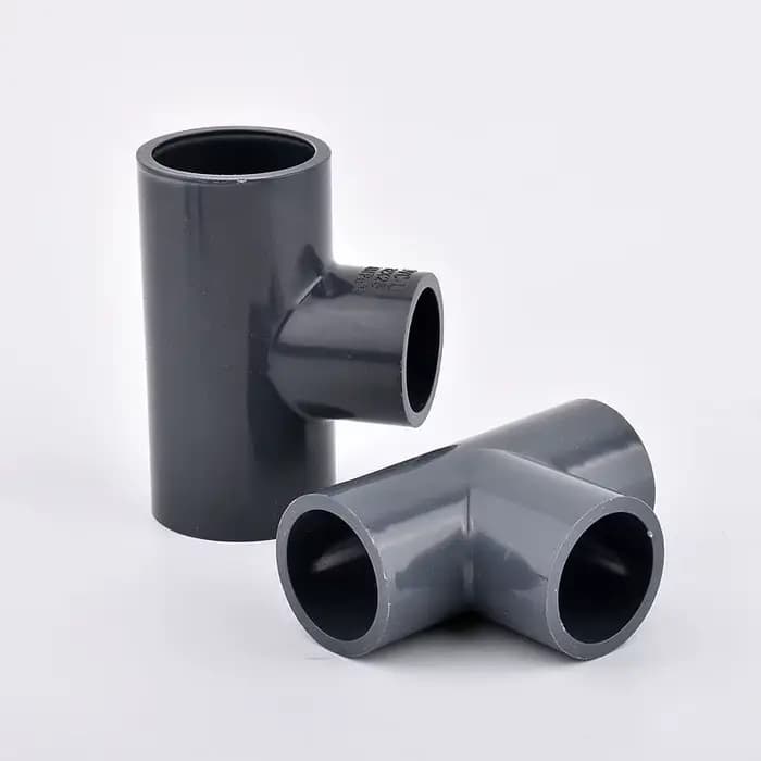 Connecteur de tuyau en PVC gris, raccords de joint de tuyau d'eau d'irrigation, té coudé droit, pois