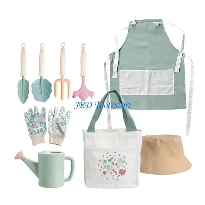 L’ensemble complet jardinage pour enfants A2UD comprend 9 articles essentiels avec des poignées ergonomiques pour les petites