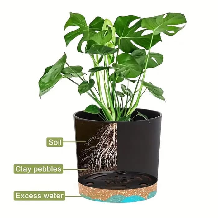 Lot de 4 pots de fleurs ronds de 5 pouces avec fond amovible, pot de fleurs respirant pour la maison