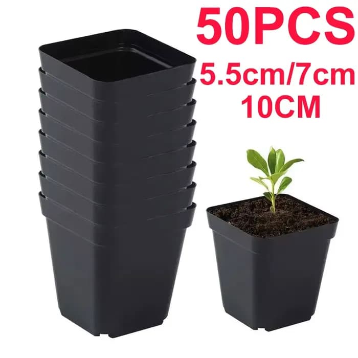 Pots de semis 50 pièces carrés plante semis-gobelet de plantation en plastique pépinière profonde ar