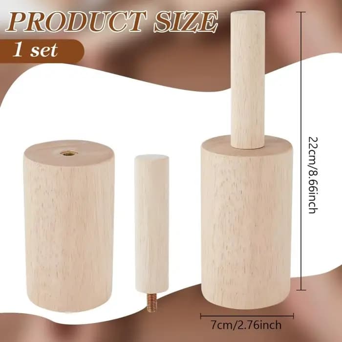 8.6x2.7 pouces tasse outils de poterie PapayaWhip bois