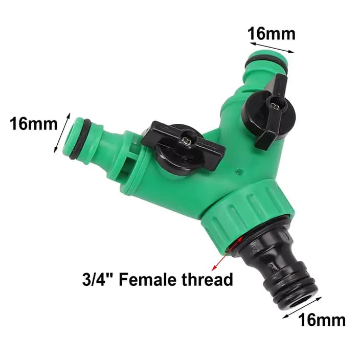 Connecteurs de tuyaux d'eau de jardin à 2 voies, adaptateur de tuyau, Valve de séparation de tuyau e
