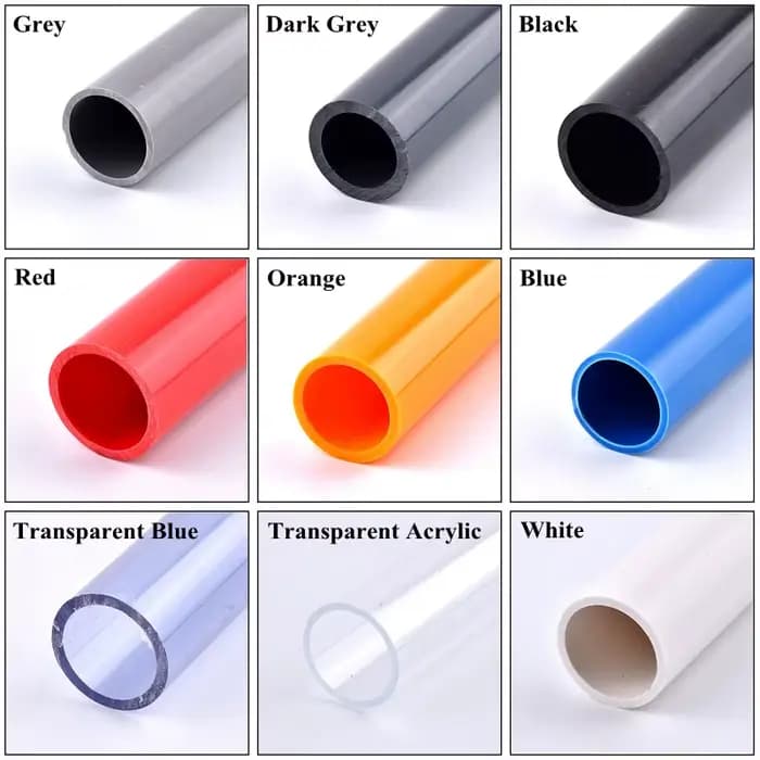 Tuyau transparent bleu en PVC de 20 à 110 mm, 9 couleurs, pour aquarium, réservoir de poissons, tube
