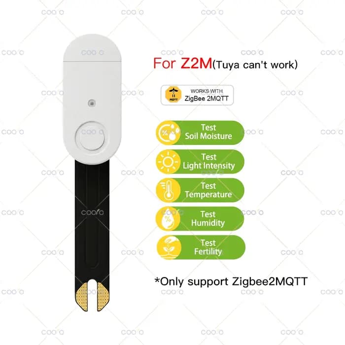 Testeur de sol 5 en 1, humidité du sol, fertilité, température de l'air, humidité, luminosité du soleil, moniteur de nutriments pour plantes, compatible avec Smart Life Tuya Hub Z2M