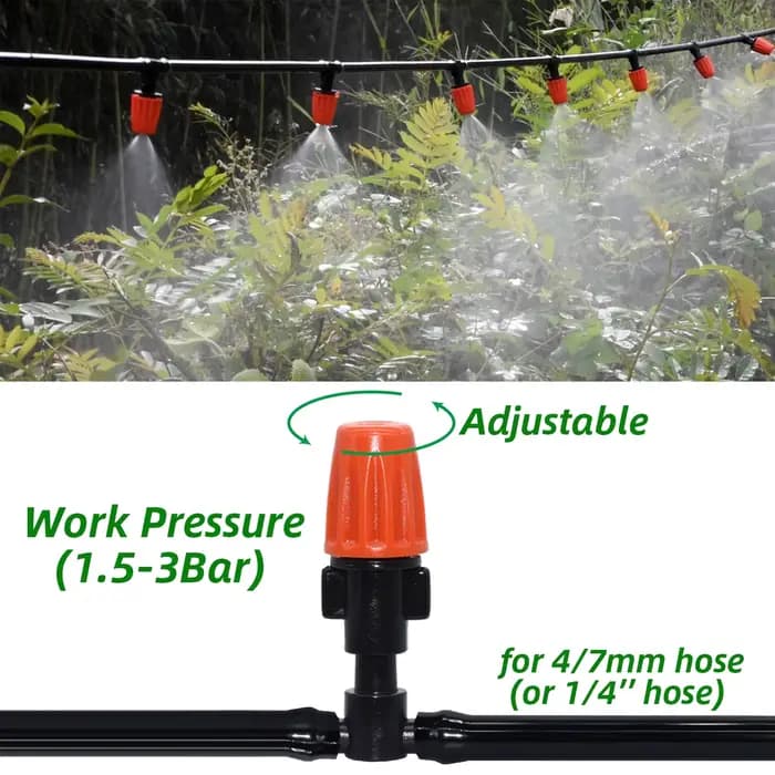 KESLA 25 pièces buse de brumisation en plastique réglable d'irrigation goutte à goutte 4/7mm connect