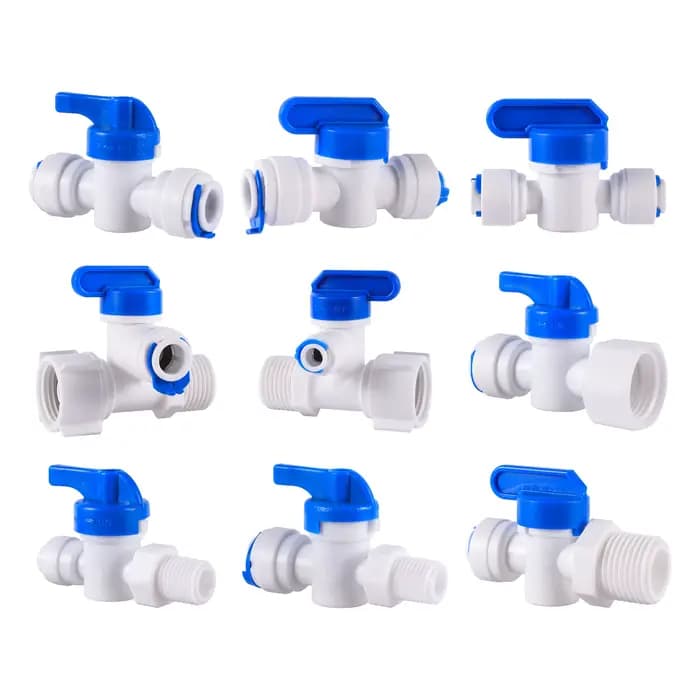 RO eau droite 1/4 "3/8" OD tuyau 1/4 "BSP 1/2 "filetage mâle raccords à connexion rapide robinet à t