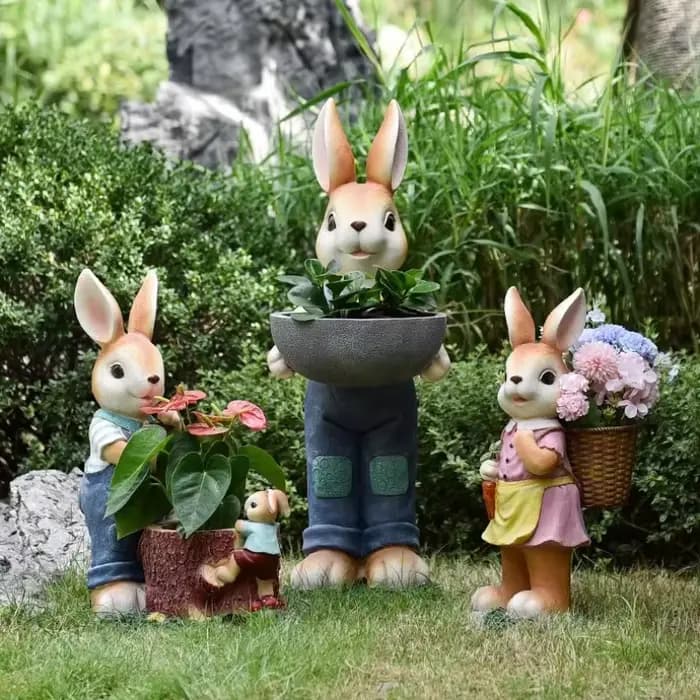 Pot de jardinière de lapin de dessin animé