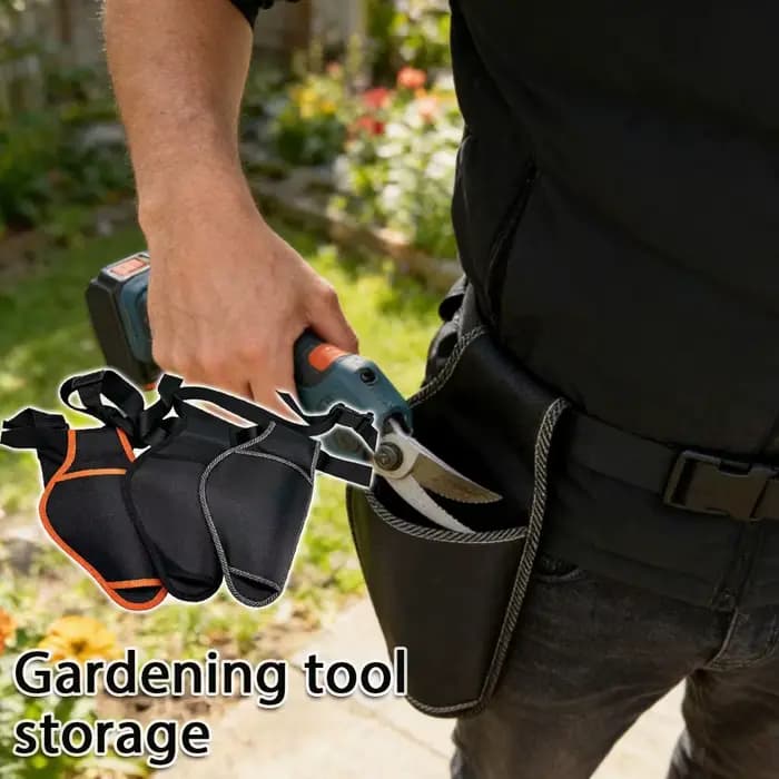 Sacoche de ceinture pour outils de jardin avec cisailles électriques et ciseaux