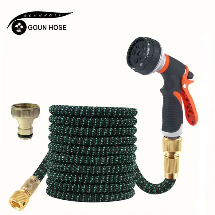 Tuyau d'arrosage de jardin 3x extensible, tuyau d'arrosage de pelouse haute pression, pistolet de la