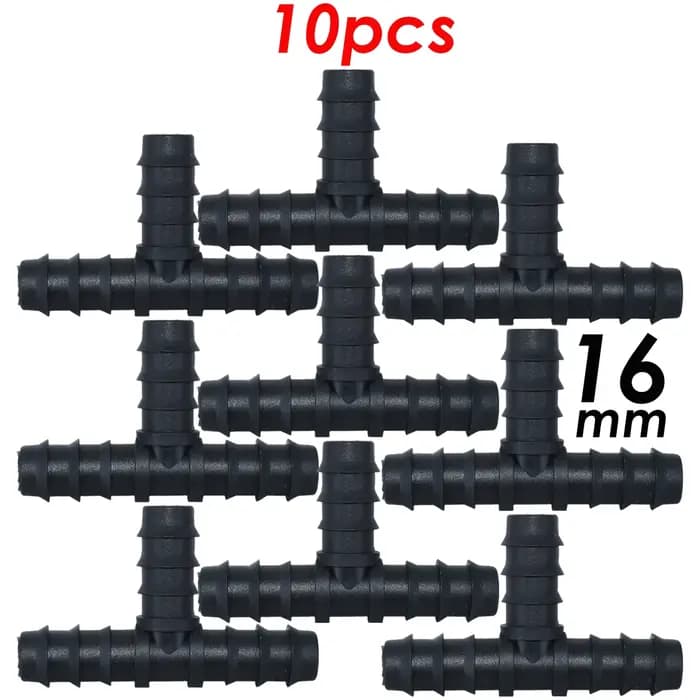 SPRYCLE 10 pièces 16mm connecteur en T barbelé arrosage 3 voies pour Micro Irrigation goutte