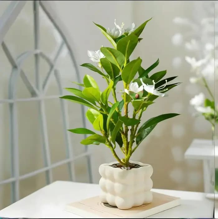 Plante d'azalée artificielle avec Faux Ficus et fleurs