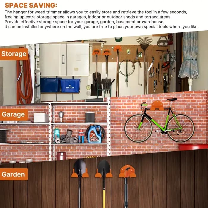 Étagère murale en métal pour garage - Porte-outils de jardin