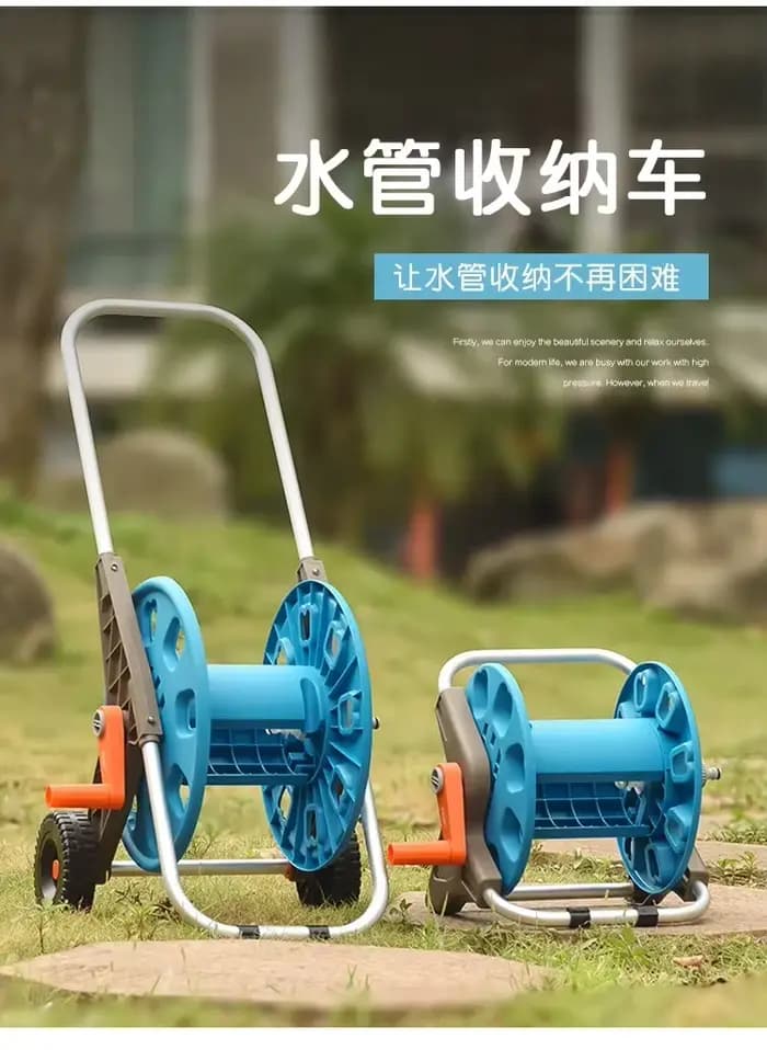 Chariot de dévidoir de tuyau d'arrosage portable, chariot de tuyau à poussée manuelle, capacité de t