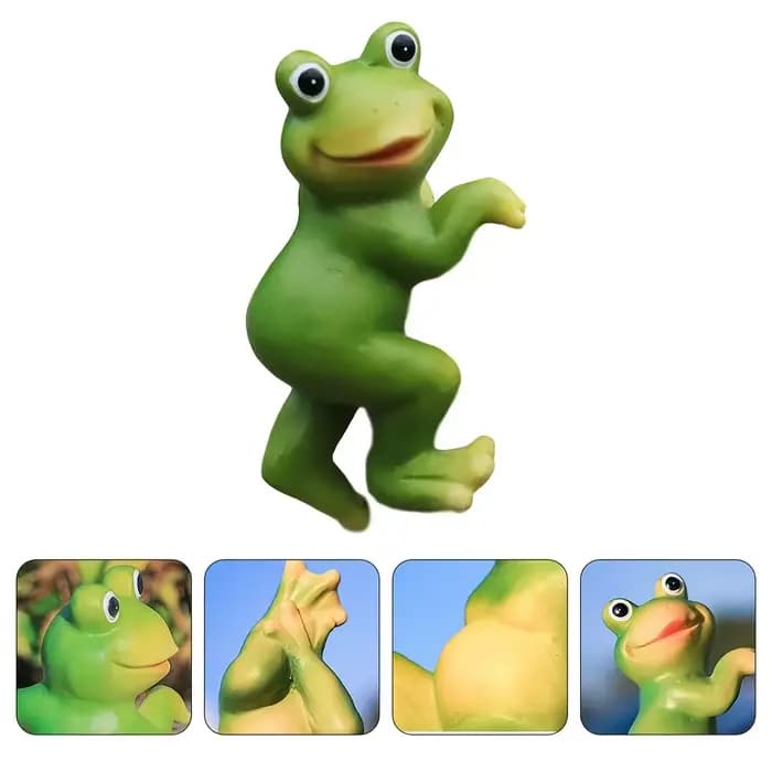 Bonsaï d'art de jardin, 3 pièces, ornements décoratifs créatifs, dessin animé animal grenouille, pot