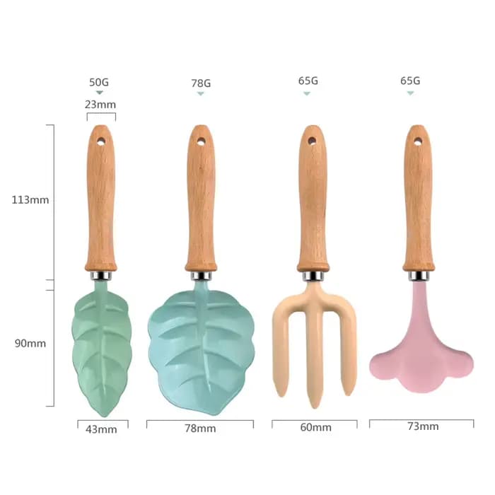 Petit ensemble d'outils de jardinage pour enfants, pelle de jardin pour enfants, fourchette à râteau avec manche en bois robuste, mini outils de jardinage pour enfants