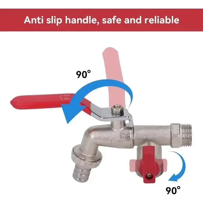 Robinet d'eau en laiton à double assujet, résistant à 90 degrés, tuyau d'extérieur pour HPPatios, vidange de bomicrophone