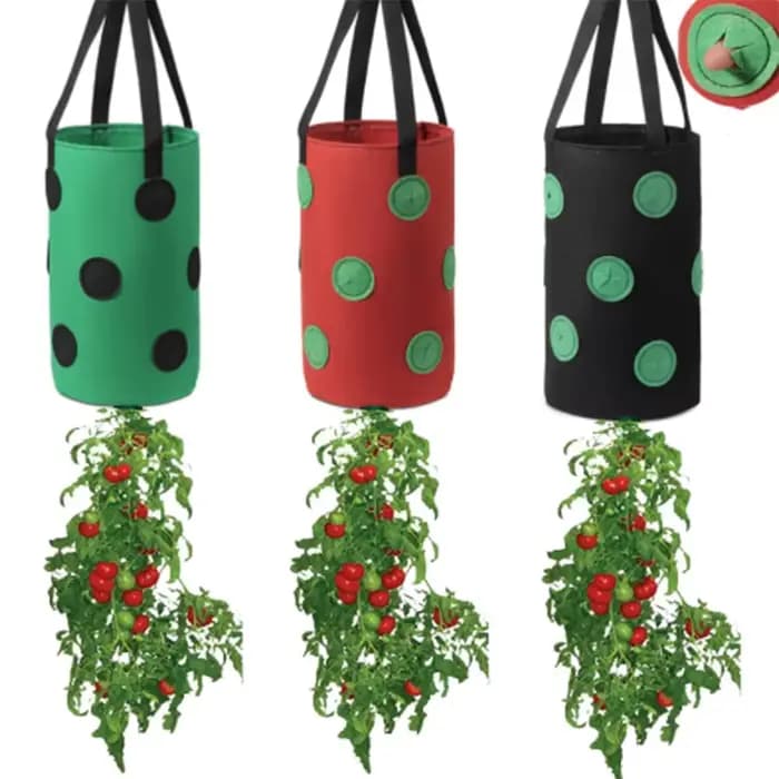 Multi-fonction 13 trous feutre suspendu tomate grandir sac planteur fraise légumes fleur plante crec