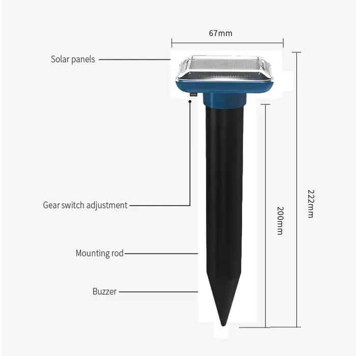 Répulsif pour animaux au sol, répulsif solaire, vibrant et bip, adapté au jardin et au verger