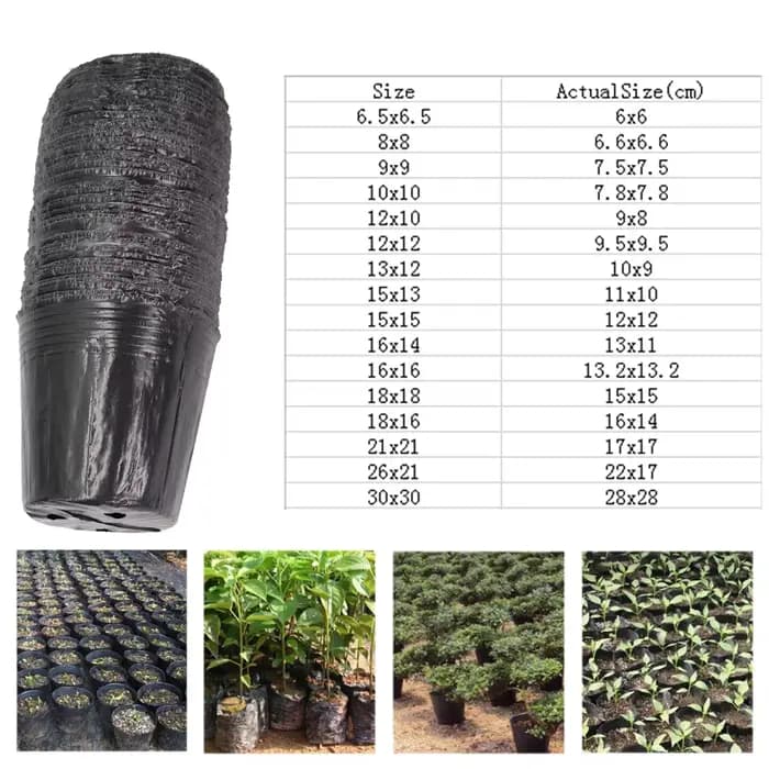 Pot de fleur jetable en plastique, 5 à 100 pièces, 16 tailles, bol de Nutrition, tasse de semis, boî