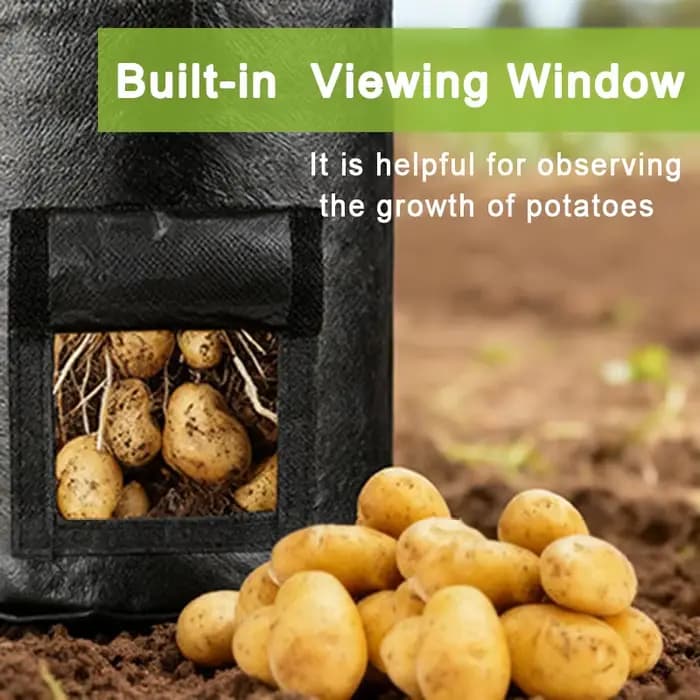 Sac de culture de pommes de terre avec fenêtre de visualisation