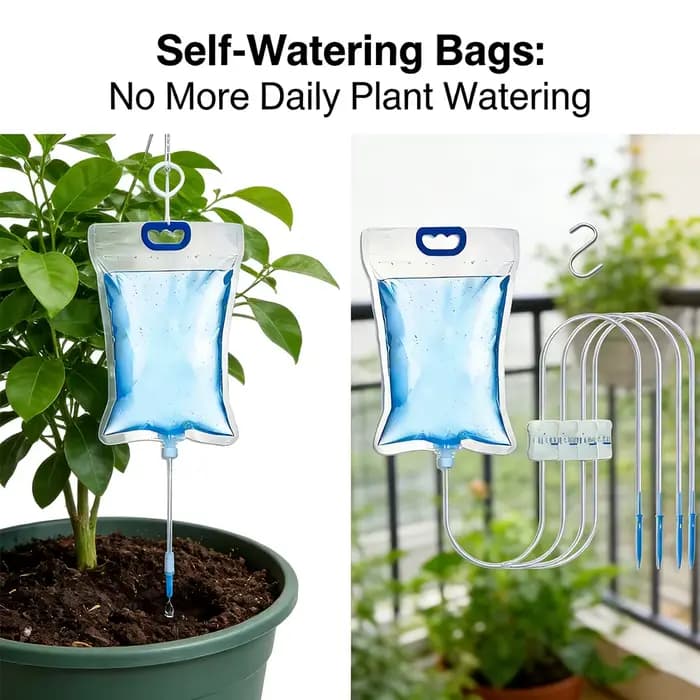 2 sacs d'arrosage entièrement automatiques de 5,2 L, sacs d'arrosage réutilisables pour plantes d'in
