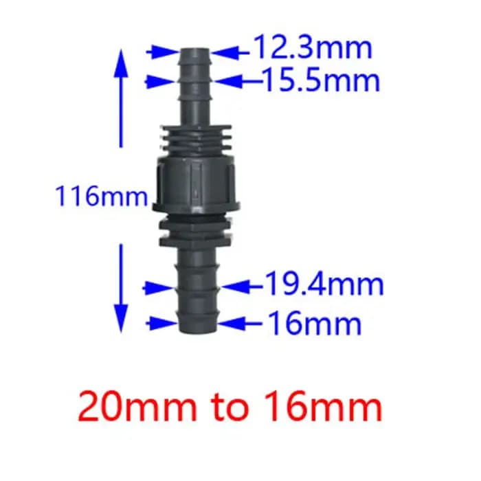 Tuyau d'arrosage 25mm à 16mm à 20mm